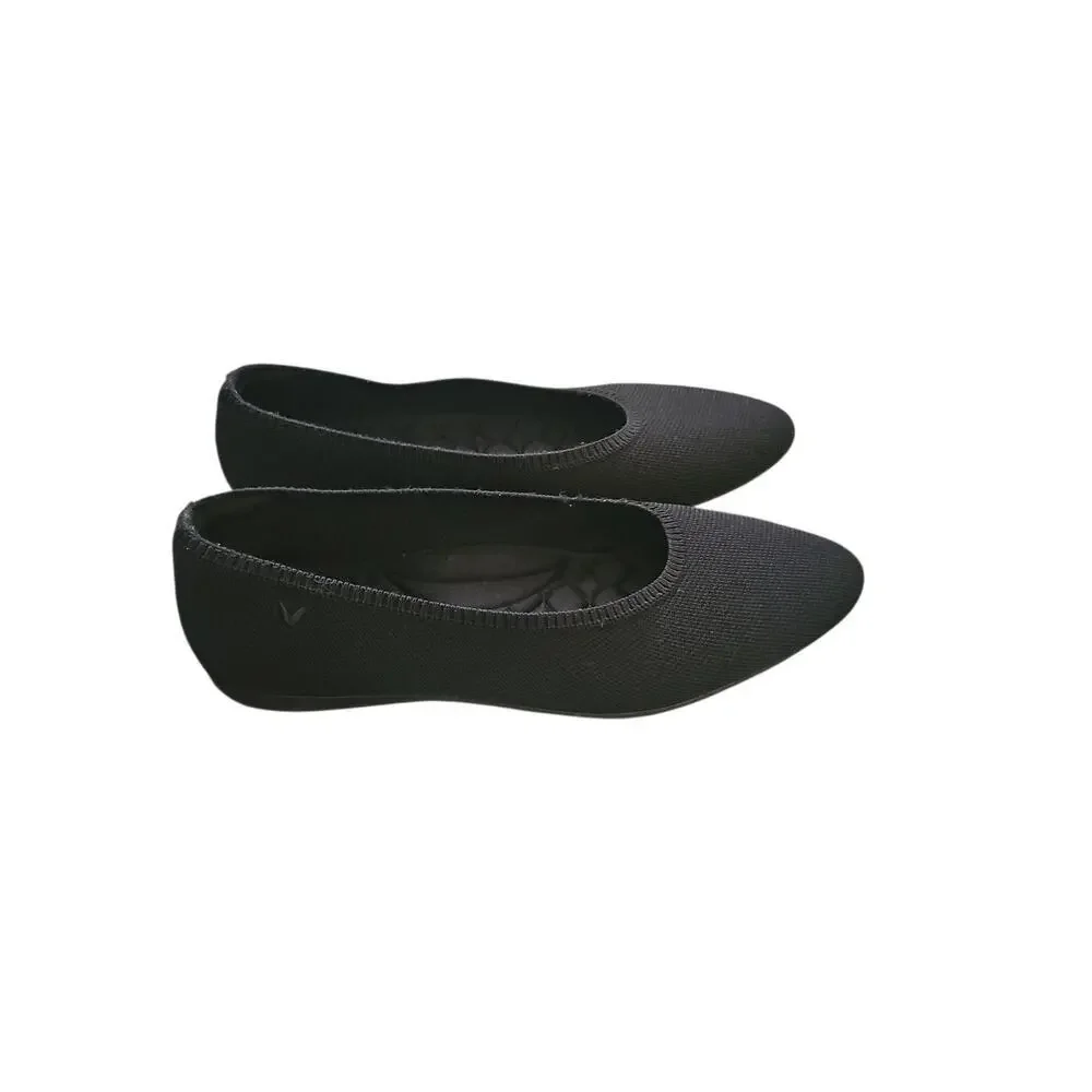 Viviaa 43 Pointed-Toe Ballet Flats Aria 5° black washable shoes sz 11 $129